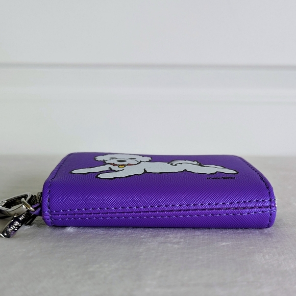 marc tetro Bichon Frise Wristlet Wallet Zip Around PVC Saffiano Gift Boxed NWT - Picture 8 of 12